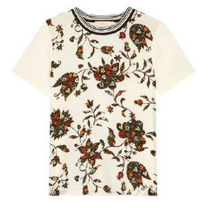 Tory Burch Printed T Shirt in New Ivory Sz 8 NWT